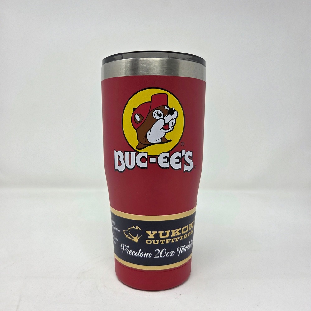 Buc-ee's Tumbler 20oz Red Yukon Outfitters Freedom Stainless Steel Logo